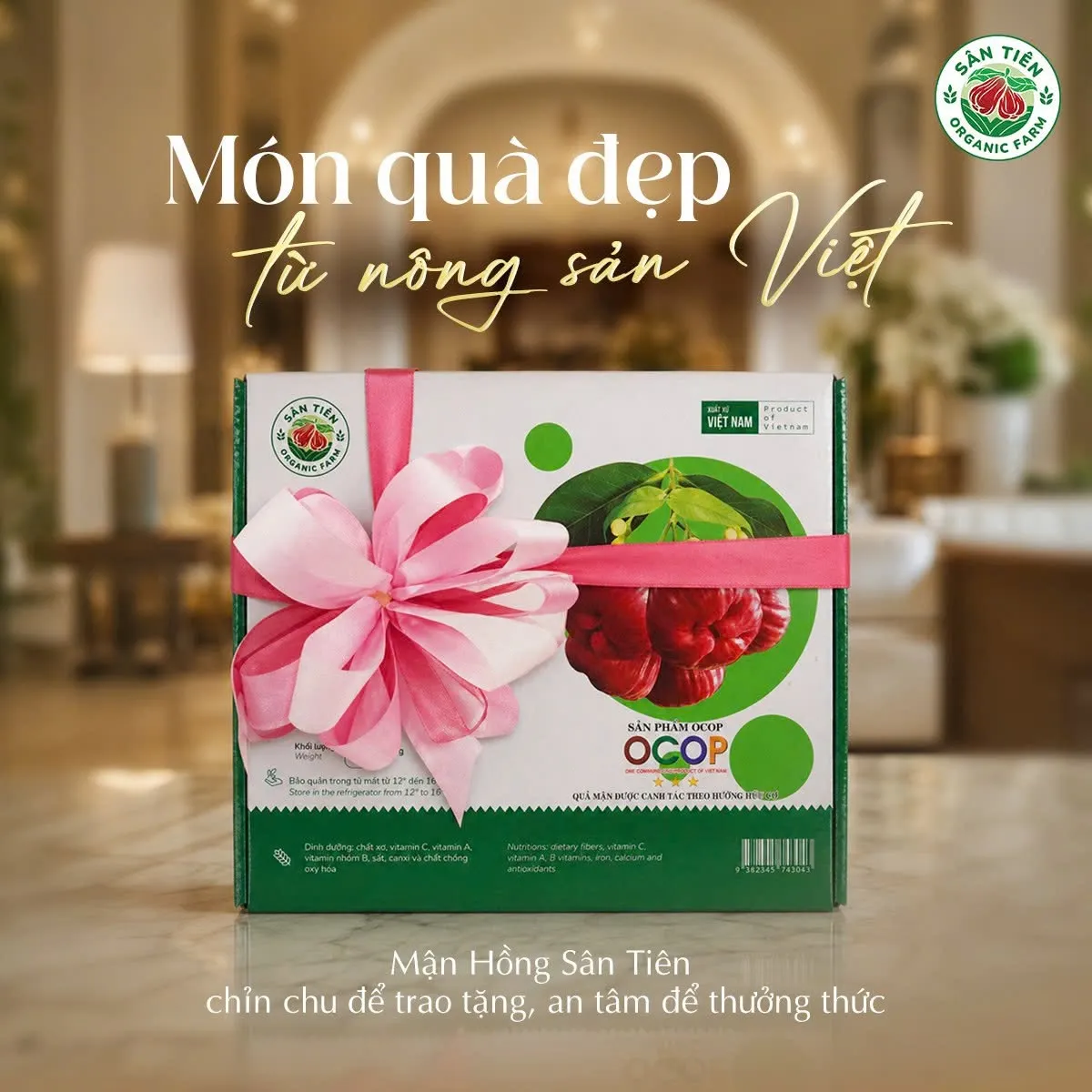 Với sắc đỏ đẹp và cách đóng gói trang trọng, Mận Hồng Sân Tiên trở thành lựa chọn quà biếu giàu thiện cảm
