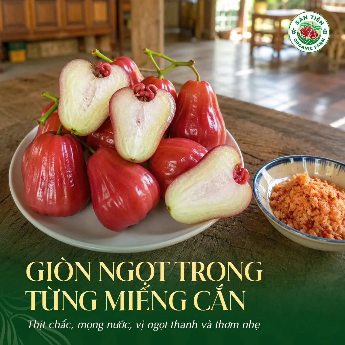 Trái mận có dáng đẹp, màu hồng đỏ bắt mắt, phần thịt mọng nước