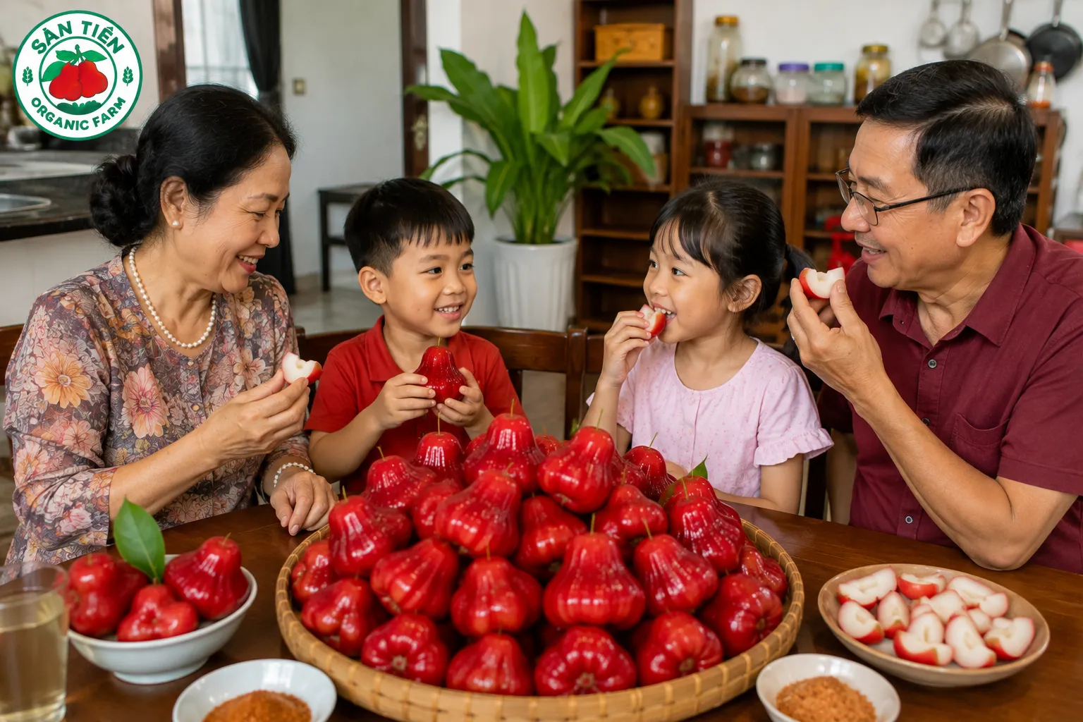 Mận hồng Sân Tiên đỏ mọng từ vườn đến bàn ăn gia đình Mận hồng Sân Tiên đỏ mọng từ vườn đến bàn ăn gia đình