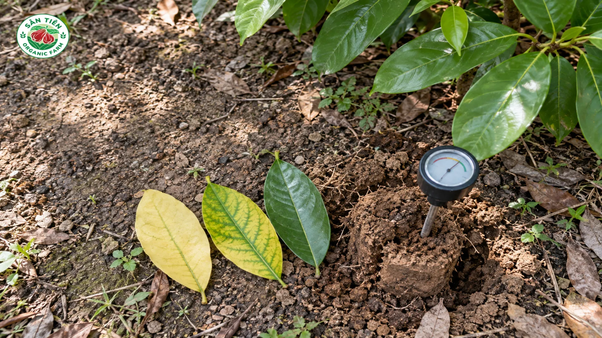 Kiểm tra độ ẩm, pH đất và biểu hiện trên lá giúp xác định nguyên nhân vàng lá trước khi xử lý. Kiểm tra độ ẩm, pH đất và biểu hiện trên lá giúp xác định nguyên nhân vàng lá trước khi xử lý.