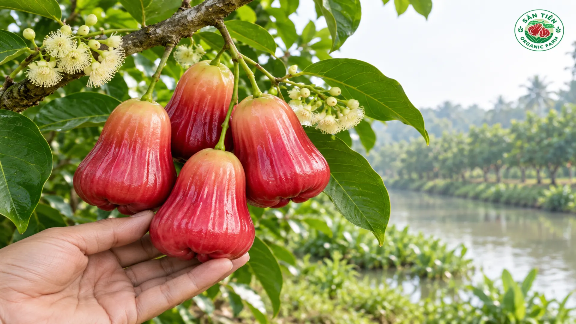 Mận Hồng Sân Tiên mang đặc trưng vùng trồng Cù Lao Dung với màu sắc tự nhiên và hình dáng riêng biệt. Mận Hồng Sân Tiên mang đặc trưng vùng trồng Cù Lao Dung với màu sắc tự nhiên và hình dáng riêng biệt.